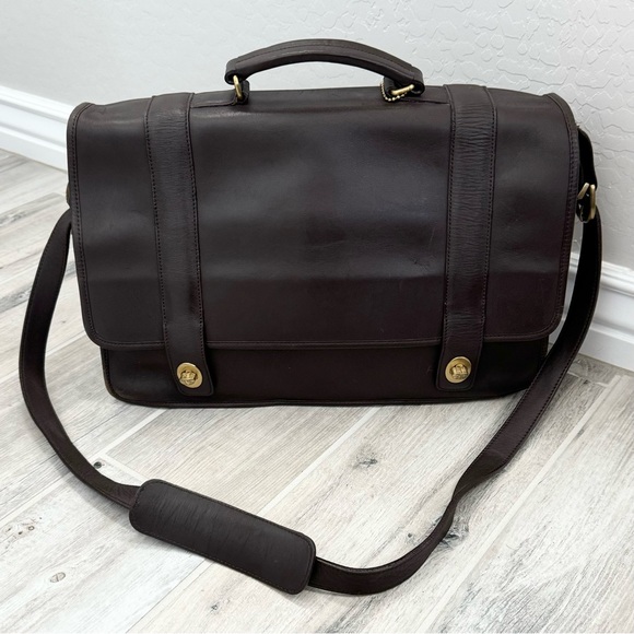 Coach Essex Vintage Brown Genuine Leather Briefcase Computer Bag - Picture 9 of 15